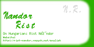 nandor rist business card